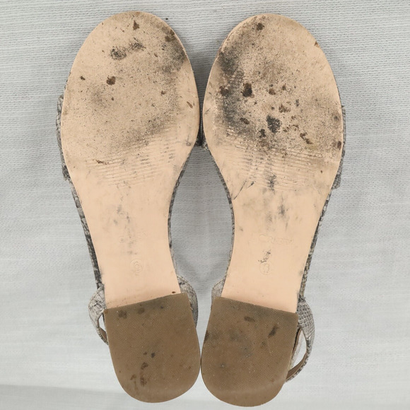 J Crew Sandals Womens 6 M Gray Animal Print Block Heels Ankle Strap Shoes - Picture 10 of 14